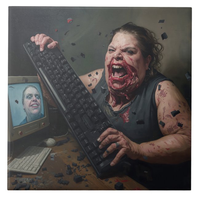 Azulejo De Cerâmica Rage Error: System Failure - Ctrl Alt Delirium (Frente)