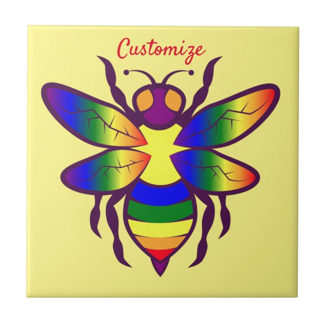 Azulejo De Cerâmica Rainbow Bee Thunder_Cove  (Frente)