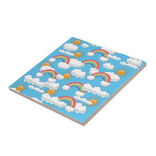 Azulejo De Cerâmica Rainbow Feliz