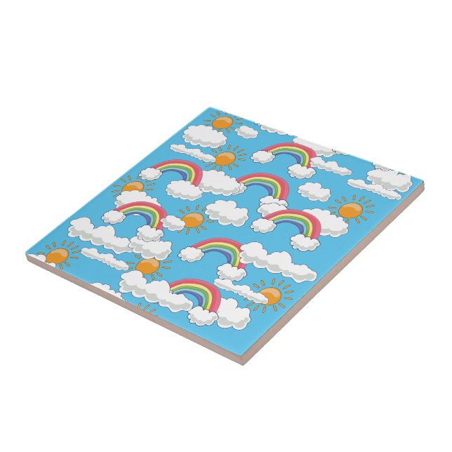 Azulejo De Cerâmica Rainbow Feliz (Lateral)