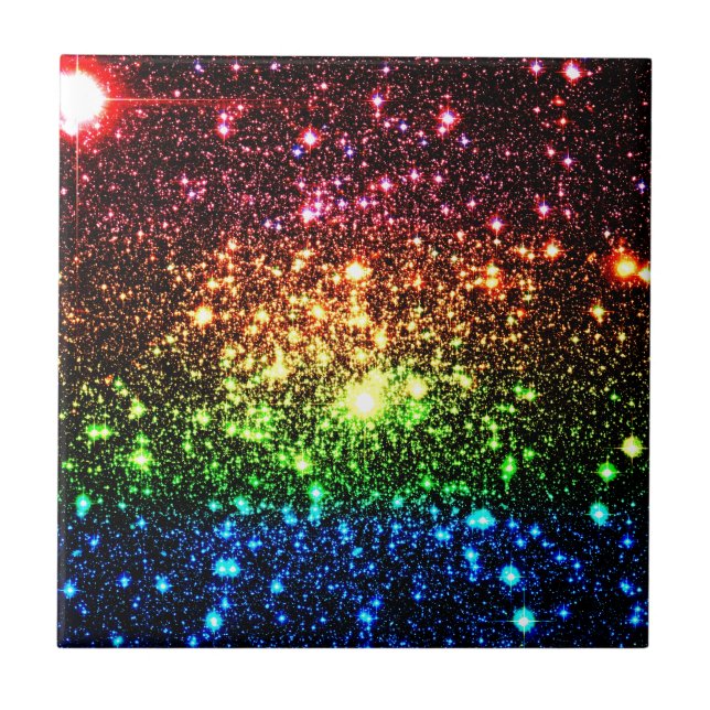 Azulejo De Cerâmica Rainbow Galaxy (Frente)