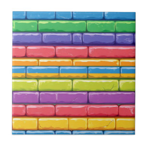 Azulejo De Cerâmica Rainbow Glossy Brick Patterno