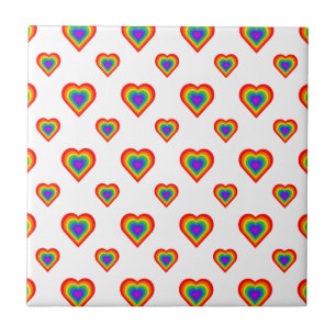Azulejo De Cerâmica Rainbow Heart
