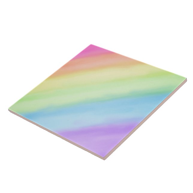 Azulejo De Cerâmica Rainbow Pastel Gradient Ombré  (Lateral)
