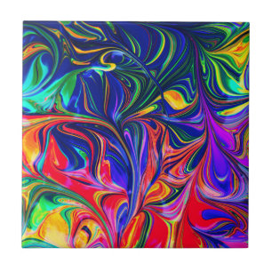 Azulejo De Cerâmica Rainbow Swirl Trippy Glow Stick