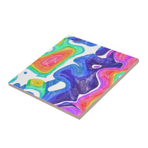 Azulejo De Cerâmica Rainbow Swirls