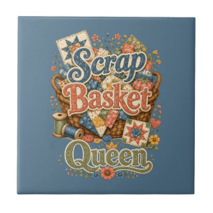 Azulejo De Cerâmica Rainha da Cesta de Retalhos Quilter Cottagecore