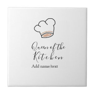 Azulejo De Cerâmica Rainha da cozinha chef cozinhando adicionar nome c