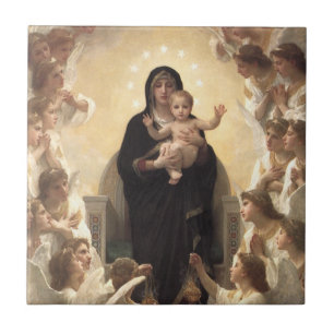 Azulejo De Cerâmica Rainha dos Anjos Regina Angelorum por Bouguereau