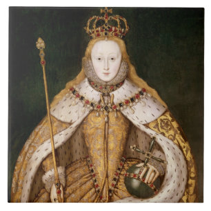Azulejo De Cerâmica Rainha Elizabeth mim em vestes da coroação