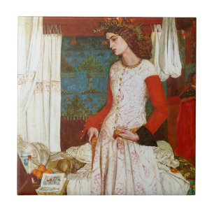 Azulejo De Cerâmica Rainha Guenevere de Iseult do Belle do La,