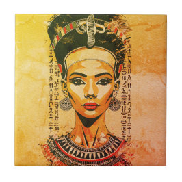 Azulejo De Cerâmica Rainha Régia do Egito – Arte Neo-Faraônica Moderna
