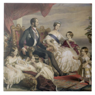 Azulejo De Cerâmica Rainha Victoria (1819-1901) e príncipe Albert