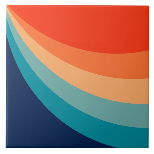 Azulejo De Cerâmica Raios solares retrorreflectores coloridos (Frente)