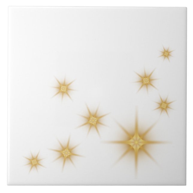 Azulejo De Cerâmica Rajada de Estrela Dourada Moderna (Frente)
