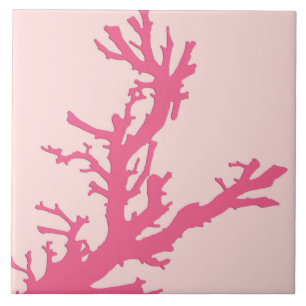 Azulejo De Cerâmica Ramal de coral - tons cor-de-rosa