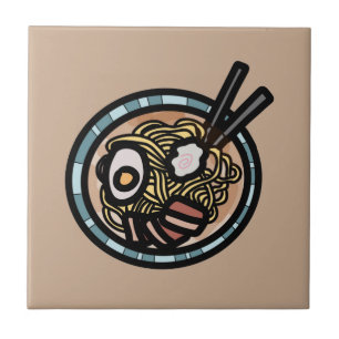 Azulejo De Cerâmica Ramen ama japonês fofo