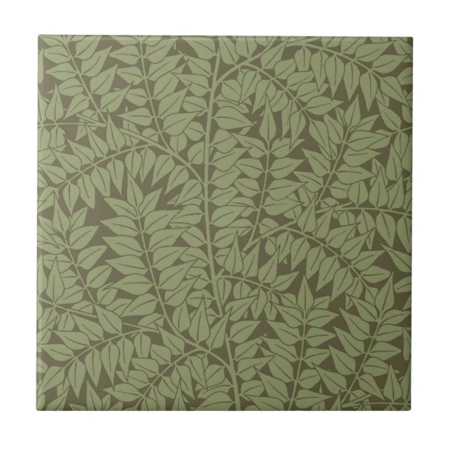 Azulejo De Cerâmica Ramo Art Nouveau Clássico William Morris Design (Frente)