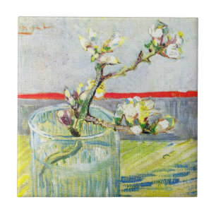 Azulejo De Cerâmica Ramo de Amendoeira em Flor por Vincent van Gogh