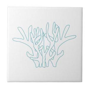 Azulejo De Cerâmica Ramo de Coral Branco Aqua