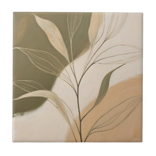 Azulejo De Cerâmica Ramo de Oliveira Elegante Abstrato