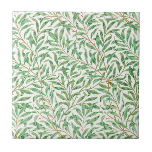 Azulejo De Cerâmica Ramo de Salgueiro Vitoriano Antigo por William Mor