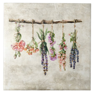 Azulejo De Cerâmica Ramos Rústicos de Flores Secas