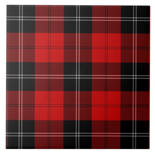 Azulejo De Cerâmica Ramsay tartan red xadrez (Frente)