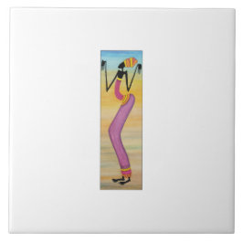 Azulejo De Cerâmica Rapariga-de-Arte Africana