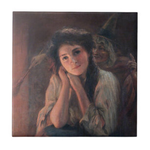 Azulejo De Cerâmica Rapariga e Bruxa por Beatrice Offor