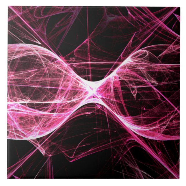 Azulejo De Cerâmica Rapariga Punk Rock Pink Waves (Frente)