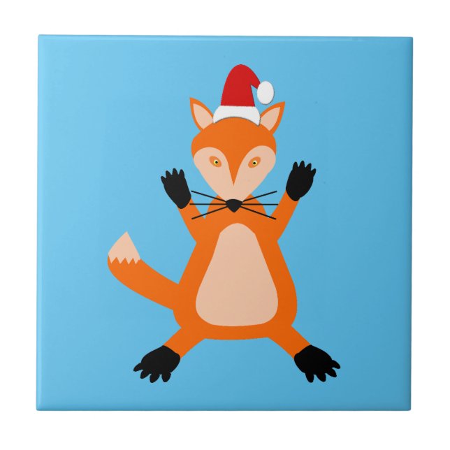 Azulejo De Cerâmica Raposa de Natal giro (Frente)