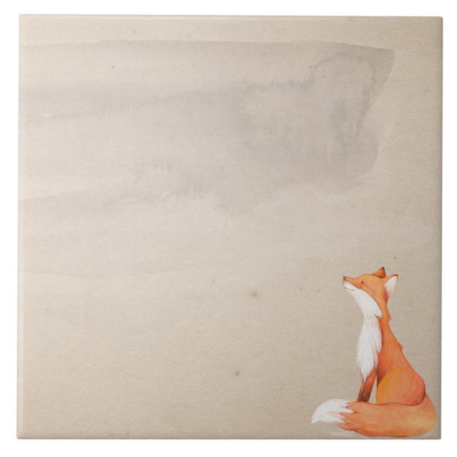 Azulejo De Cerâmica Raposa vermelha (Frente)