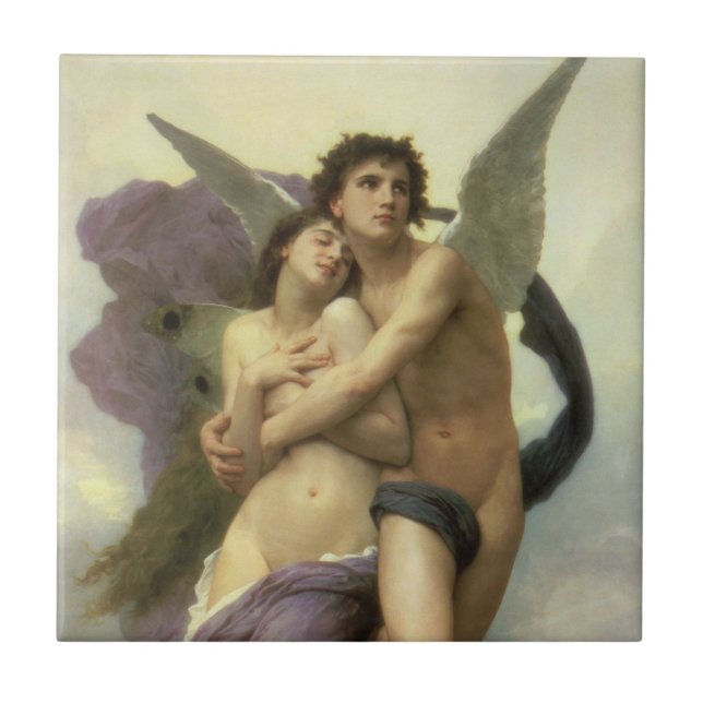 Azulejo De Cerâmica Rapto (t.c.p. Ravement) de Psyche por Bouguereau (Frente)