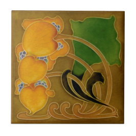 Azulejo De Cerâmica Raras Marsden c1900 Arte Floral Nouveau Repro