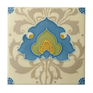 Azulejo De Cerâmica Raras Minton Art Nouveau Impressão+Alivio Antiqua