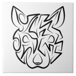 Azulejo De Cerâmica Rato Tribal Negro e Branco