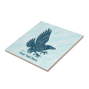 Azulejo De Cerâmica Raven azul dançante