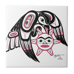 Azulejo De Cerâmica Raven Roubando o Sol
