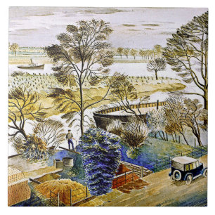 Azulejo De Cerâmica Ravilious - Rio Tames em Hemmersmith