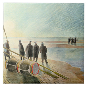 Azulejo De Cerâmica Ravilious - Trabalho Perigoso na Maré Baixa,