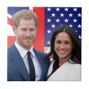 Azulejo De Cerâmica Real Casamento Príncipe Harry e Meghan Markle