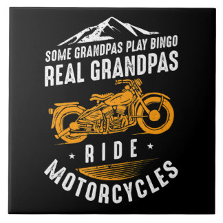 Azulejo De Cerâmica Real Grandpas Andam Motocicletas Presentes Para Bi