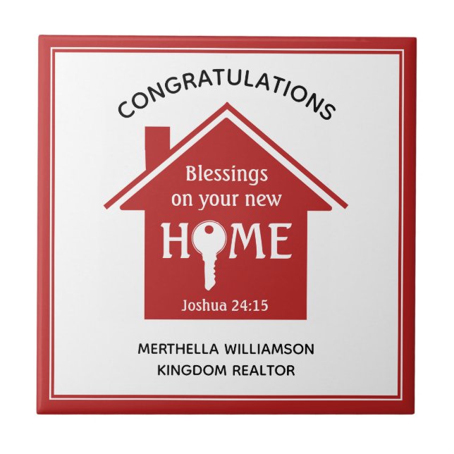 Azulejo De Cerâmica Realetor Personalizado para Cliente Novo Home (Frente)