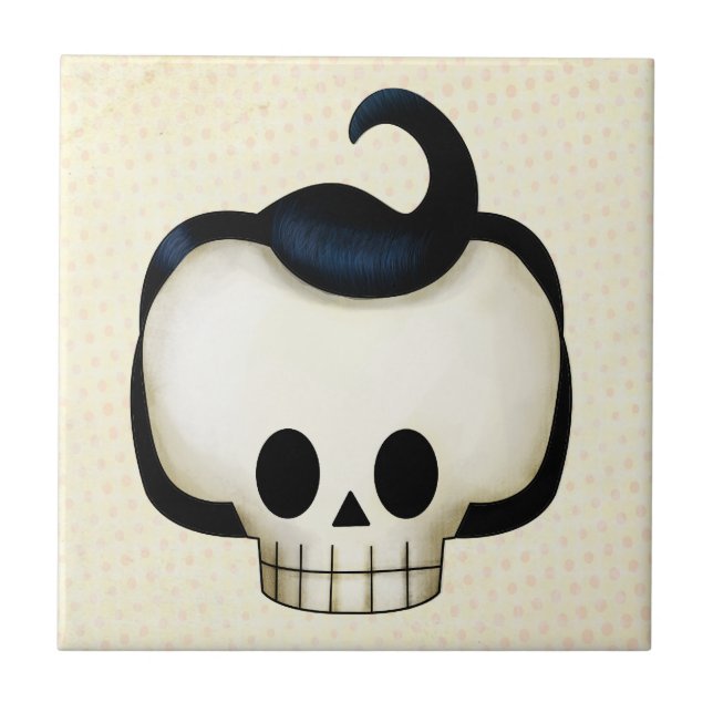 Azulejo De Cerâmica Rebel Skull (Frente)