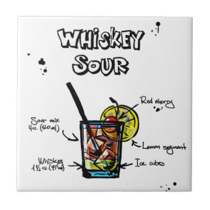 Azulejo De Cerâmica Receita ácida do cocktail do uísque
