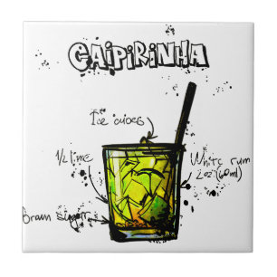Azulejo De Cerâmica Receita Caipirinia do cocktail