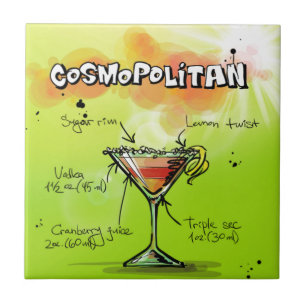 Azulejo De Cerâmica Receita cosmopolita - presente do cocktail