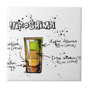 Azulejo De Cerâmica Receita do cocktail de Hiroshima
