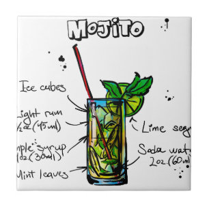Azulejo De Cerâmica Receita do cocktail de Mojito